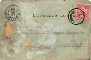 1898 Szabadka, Subotica; városháza, törvényszéki palota, templom, vasútállomás. Víg Zsig. Sándor kia...