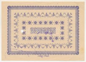 1945. Kaposvár 50P "Pénztári utalvány" tinta aláírással, bélyegzéssel, lyukasztással érvén...