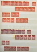 1916-1919 Koronázás, Károly-Zita és Károly-Zita/Köztársaság sokpéldányos készlet névértékenként gyűjtve, 16 lapos, A/4-es berakóban