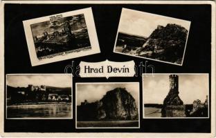 1932 Dévény, Theben a. d. Donau, Devín (Pozsony, Bratislava); Hrad Devín / Dévény vára / castle ruins, multi-view (fl)
