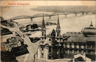 1908 Esztergom, látkép, híd. Özv. Neumann Gézáné kiadása (fl)