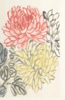 Csi Paj-si/Qi Baishi (1864-1957): Virágok. Nyomat, papír, jelzett a nyomaton. 23x31 cm