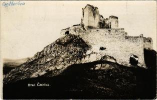 1930 Csejte, Csejthe, Cachtice; Báthory vár. Hátoldalon Ethey Gyula (1878-1957) felvidéki helytörténész levele Ernyey Józsefnek (1869-1945), az Országos Természettudományi Múzeum igazgatójának / Ruine Cseythe / Hrad Báthorovcov (Hrad Cachtice) / castle. photo (EK)