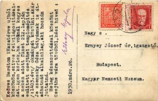 1930 Csejte, Csejthe, Cachtice; Báthory vár. Hátoldalon Ethey Gyula (1878-1957) felvidéki helytörtén...