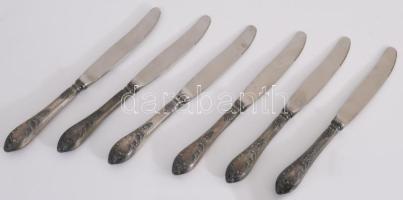 6 személyes, 18 részes ezüstözött orosz evőeszköz készlet, jelzett