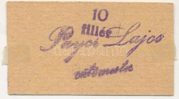 1920 k. 10f "Payor Lajos sütőmester" T:AU falc