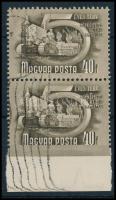 1951653 Ötéves terv (II.) 40f alul fogazatlan függőleges ívszéli párban