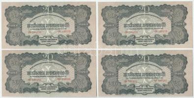 1944. 20P "A Vöröshadsereg Parancsnoksága" (4x) sorszámkövetők "CB 760278 - CO 760281" T:XF Adamo P45