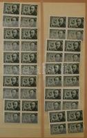 Többpéldányos sorok főleg négyestömbökben az 1940-es évekből + kevés régebbi kiadásból, 10 lapos, A/4-es berakóban