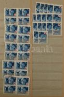 Többpéldányos sorok főleg négyestömbökben az 1940-es évekből + kevés régebbi kiadásból, 10 lapos, A/...