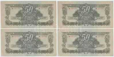 1944. 50P "A Vöröshadsereg Parancsnoksága" (4x) sorszámkövetők "BM 527704 - BM 527707" T:F szép papír Adamo P46