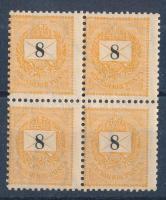 1898 8kr négyestömb lemezösszefüggéssel, elfogazva (52.000)