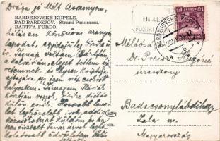 1934 Bártfa, Bártfafürdő, Bardejovské Kúpele, Bardiov, Bardejov; Strand Panorama / látkép, strand / ...