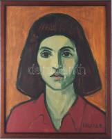 Koszta Rozália (1925-1993): Lányportré, 1972. Olaj, farost, jelzett. Fakeretben, 50x40 cm