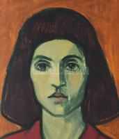 Koszta Rozália (1925-1993): Lányportré, 1972. Olaj, farost, jelzett. Fakeretben, 50x40 cm