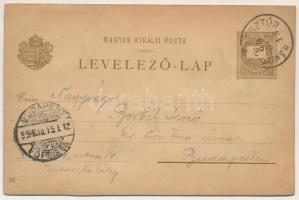 1899 Budapest XVII. Rákoskeresztúr (?), tábor + barna 2 Kr. Ga. (r)