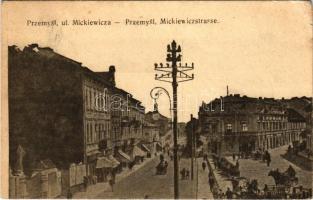 1915 Przemysl, Ul. Mickiewicza / Mickiewiczstrasse / street view + "K.u.k. Militärzensur Przemysl" (EB)