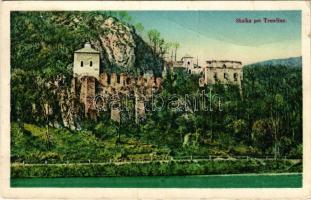 Vágsziklás, Szkalka, Skalka pri Trencine, Skalka nad Váhom; felújított apátsági templom a Vágvölgyben / renovated abbey church in Povazie (gyűrődések / creases)