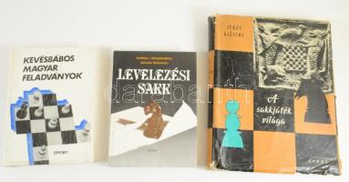 11 db sakkjátékkal kapcsolatos könyv - Levelezési sakk, A sakkjáték világa, Kevésbábos magyar feladv...