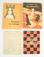11 db sakkjátékkal kapcsolatos könyv - Levelezési sakk, A sakkjáték világa, Kevésbábos magyar feladv...