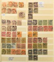 1950 előtti magyar bélyegek, köztük Krajcárosok, Turulok is, 10 lapos, A/4-esnél szélesebb berakóban