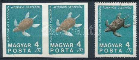 1969 Földtani Intézet 4Ft vágott pár fekete színnyomat nélkül + támpéldány (80.000) (ráncok / creases)