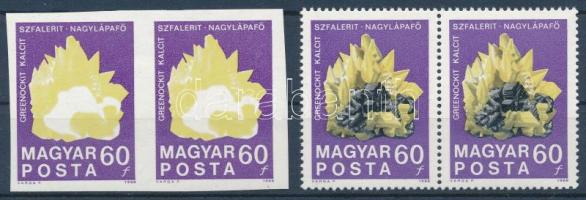 1969 Földtani Intézet 60f vágott pár fekete színnyomat nélkül (80.000) (ránc / crease) + támpéldány