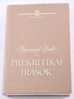 Immanuel Kant: Prekritikai írások 1754-1781. Összeáll. és a szerk. jegyzeteket írta: Ábrahám Zoltán. Sapientia Humana. Immanuel Kant művei. Bp., 2003., Osiris - Gond-Cura Alapítvány. Kiadói kartonált papírkötés, kiadói papír védőborítóban.
