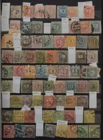 1874-1972 Magyar gyűjtemény, benne sorok, blokkok, Roosevelt blokkpár is, az 1960-as évektől postatisztán, 30 fekete lapos, A/4-es Leuchtturm berakóban