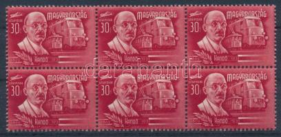 1948 Feltalálók-felfedezők 30f hatostömb vízjel nélkül (30.000) (ránc / crease)