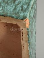 Csekovszky Árpád (1931-1997): Szentendrei városrészlet, kerámia fali dombormű, jelzett, lepattanássa...