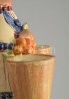 Szilágyi Mária: Lány gyümölcsökkel. Jelzett, kis kopással, m: 15,5 cm