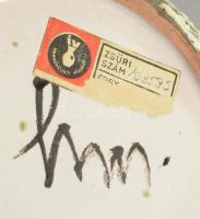 Mihály Béla: Fedeles ikebana. Jelzett, mázhibákkal, d: 15 cm, m: 14 cm