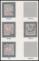 1874 4 db 2kr klf vésésjavítással, méret és fogazat különbséggel (ex Orbán, Sebestyén aranyérmes kiállítási anyagból)