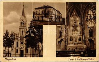 Nagyvárad, Oradea; Szent László menedékház (ma iskola), templom, belső. Foto Röckel / asylum, church, interior (gyűrődések / creases)