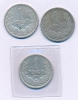 1926-1927. 1P Ag (3x) egyik lezárt fóliatokban T:F kis patina
Adamo P6