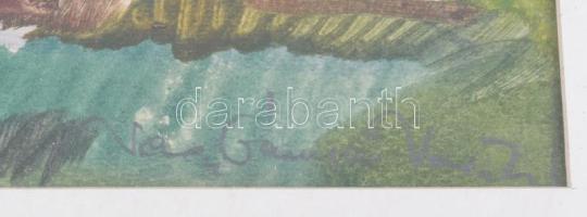 Nagybányai Nagy Zoltán (1904-1981): Színes táj. Akvarell, papír, jelzett. Hátoldalán Képcsarnok Váll...