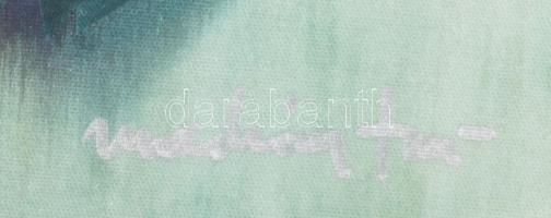 Macskássy Izolda (1945-2021): Tulipánok. Selyemkollázs, vegyes technika, jelezve jobbra lent. Üvegez...