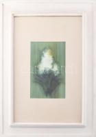 Macskássy Izolda (1945-2021): Virágok. Selyemkollázs, vegyes technika, jelezve jobbra lent. Üvegezet...