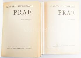Szentkuthy Miklós: Prae. I-II. köt. Bp., 1980, Magvető. Második kiadás. Kiadói egészvászon-kötés, a II. kötet kissé sérült, foltos kiadói papír védőborítóval (az I. kötet védőborító nélkül), az I. kötetben lapszéli ázásnyomokkal.