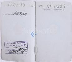3 db különféle görög útlevél, Unió előtti (2 lap hiány), Eu Közösség, Európai Unió