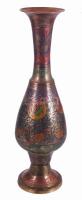 Zománcozott keleti réz váza, jó állapotban, m: 37 cm