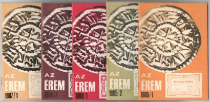 1985-1987. "AZ ÉREM" c. folyóirat 5db egymás utáni lapszáma, használt, de jó állapotban.