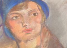 Diener-Dénes Rudolf (1889-1956): Divatos párizsi art deco hölgy portréja, 1928. Pasztell, papír, jel...