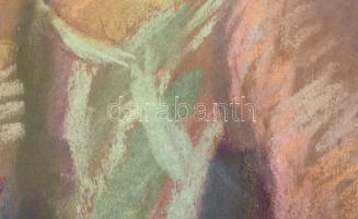 Diener-Dénes Rudolf (1889-1956): Divatos párizsi art deco hölgy portréja, 1928. Pasztell, papír, jel...