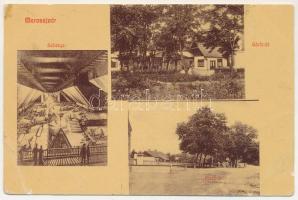 1909 Marosújvár, Uioara, Ocna Mures; Sóbánya, Gőzfürdő, Fürdő út. Grün Géza kiadása / salt mine, steam bath, street (EB)