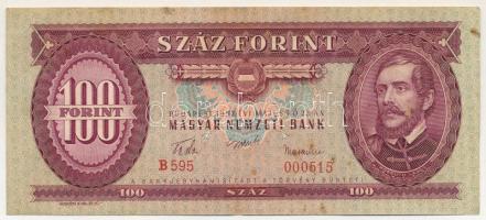 1957. 100Ft "B 595 000515" alacsony sorszám T:F fo. Adamo F29