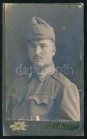 cca 1915 Katonaportré, keményhátú fotó, 10,5×6,5 cm
