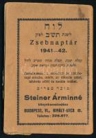 1941-1942 Izraelita zsebnaptár, Steiner Árminné Könyvkereskedése
