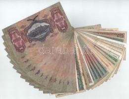 35db-os, főleg magyar bankjegyből álló tétel, közte 1930. 100P csillagos, alacsony "*E 063 0000...
